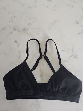 Fruit of the Loom Black Triangle Bralette with Racerback Straps